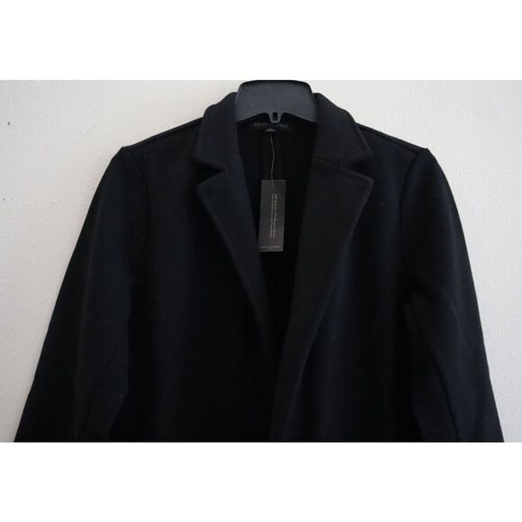 Banana Republic 501950 Women Sz M Black Brushed Knit Open Front Long Jacket - Picture 2 of 10